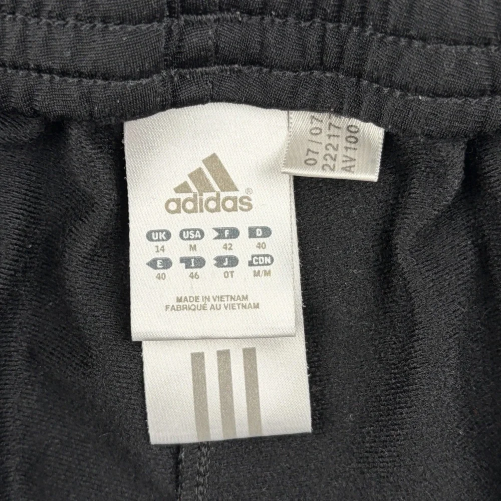 Vintage 2001 adidas 3 Stripe Track Pants Men's Medium Black Red Y2K Wide Leg